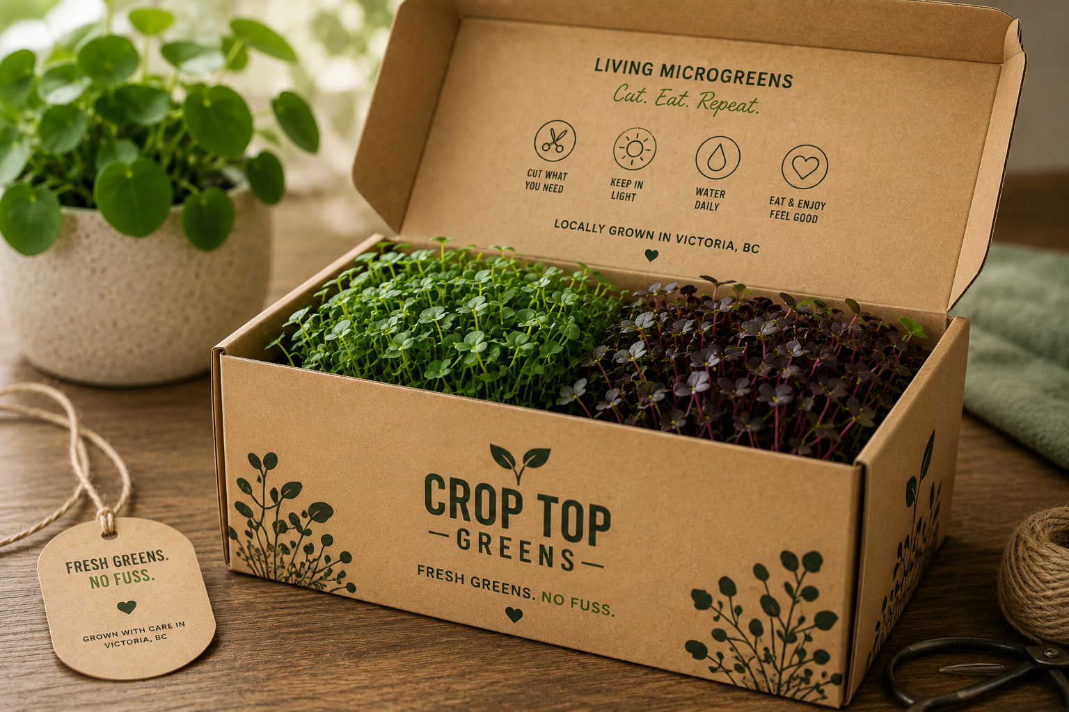 Crop Top Greens kraft gift box